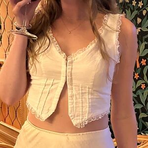 Princess Polly Cream Lace-Trimmed Garment